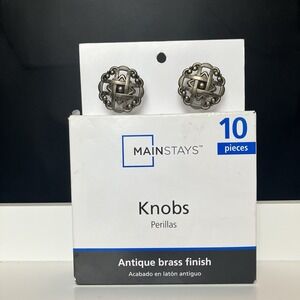 Mainstays 10 Piece Weave Cabinet Knobs with Mounting Screws Antique Brass Finish